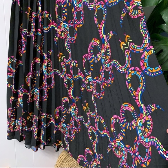 Mara Hoffman Snake Print Maxi Skirt Long Designer Boutique Rare Pleated Pattern - Picture 13 of 14